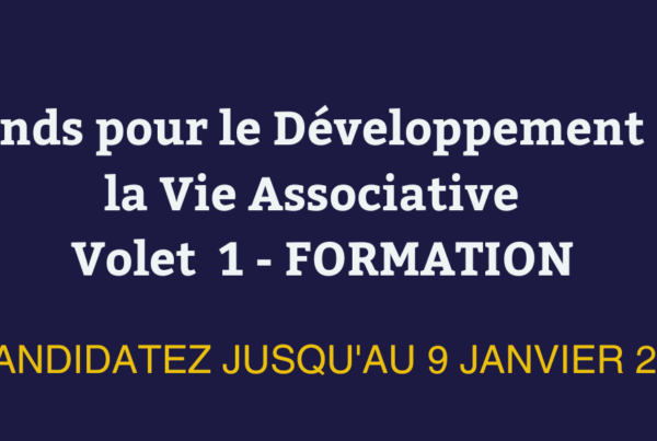 Fonds pour le Développement de la Vie associative - Volet 1 - Formation - Candidatez jusqu'au 9 janvier 2023